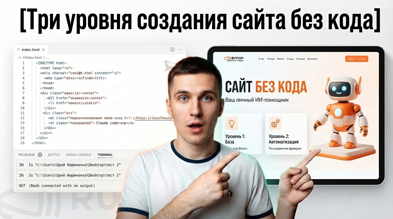 Три уровня создания сайта без кода