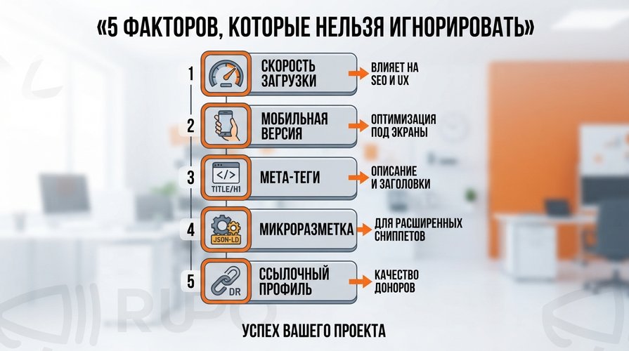 Визуализируем ключевые факторы классического SEO, которые остаются фундаментом: