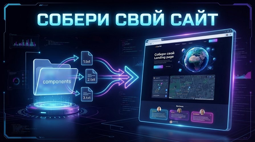 Визуализируем процесс сборки сайта из компонентов: